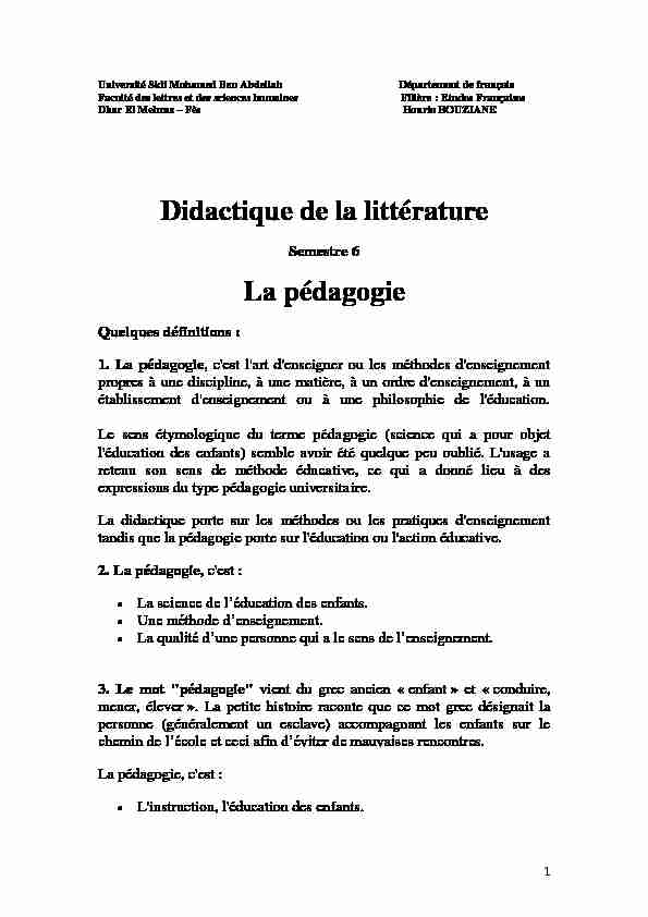 [PDF] La pédagogie - FLDM