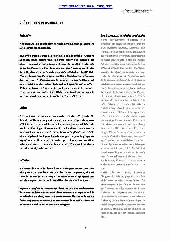 [PDF] Antigone de Sophocle - Fiche de lecture - Numilog