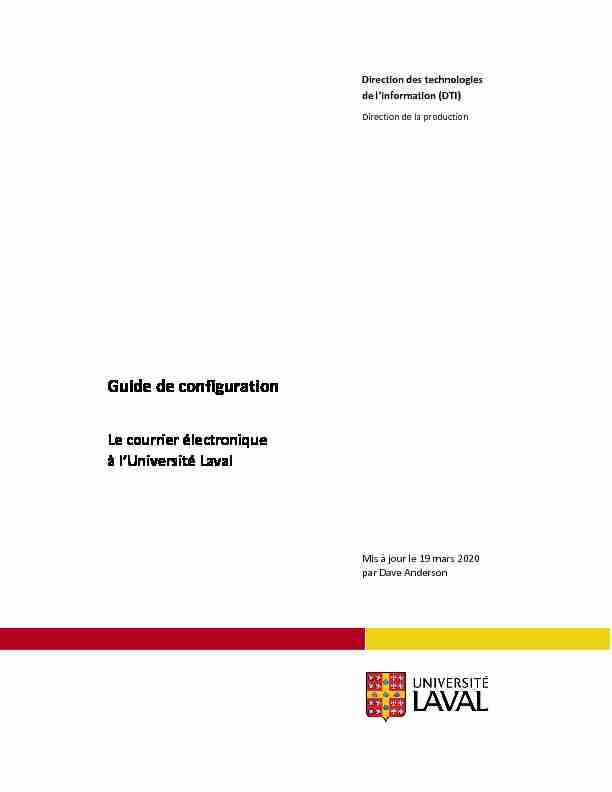 Guide de configuration - Le courrier électronique à lUniversité Laval