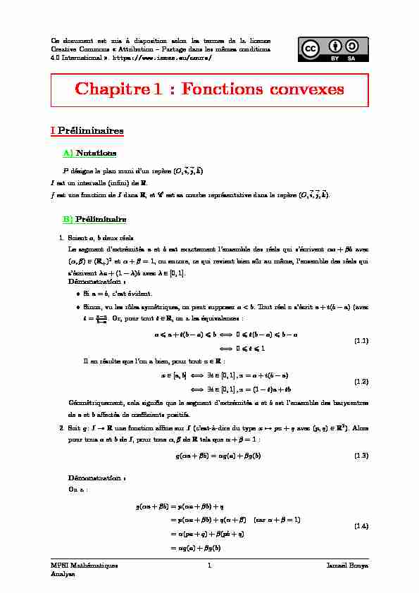 [PDF] Chapitre 1 : Fonctions convexes