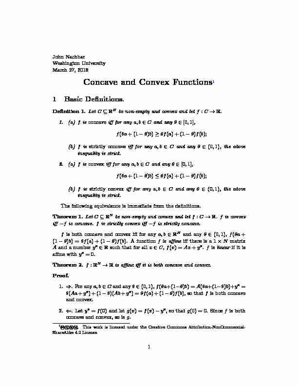 Concave and Convex Functions - Department of Mathematics