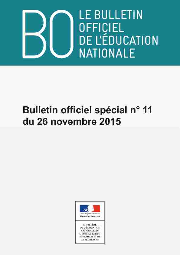 [PDF] Bulletin officiel spécial n° 11 du 26 novembre 2015 - Eduscol