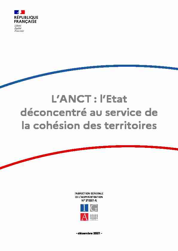 LANCT : lEtat déconcentré au service de la cohésion des territoires