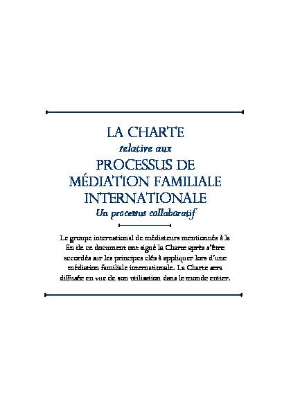 [PDF] LA CHARTE relative aux PROCESSuS DE MéDIATION  - IFM