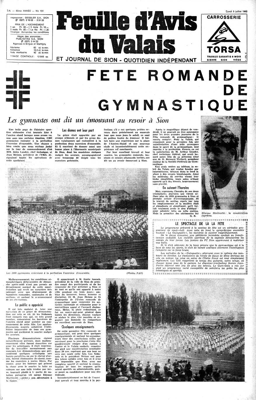 [PDF] FETE ROMANDE DE GYMNASTIQUE - RERO DOC