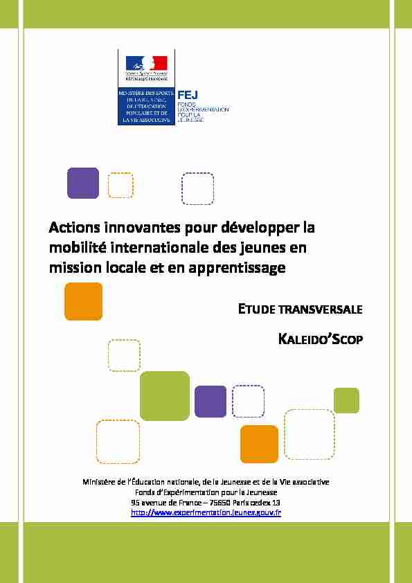 [PDF] Actions innovantes pour développer la mobilité internationale des