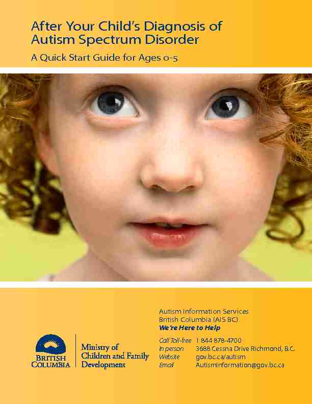 Autism Quick Start Guide Ages 0 to 5