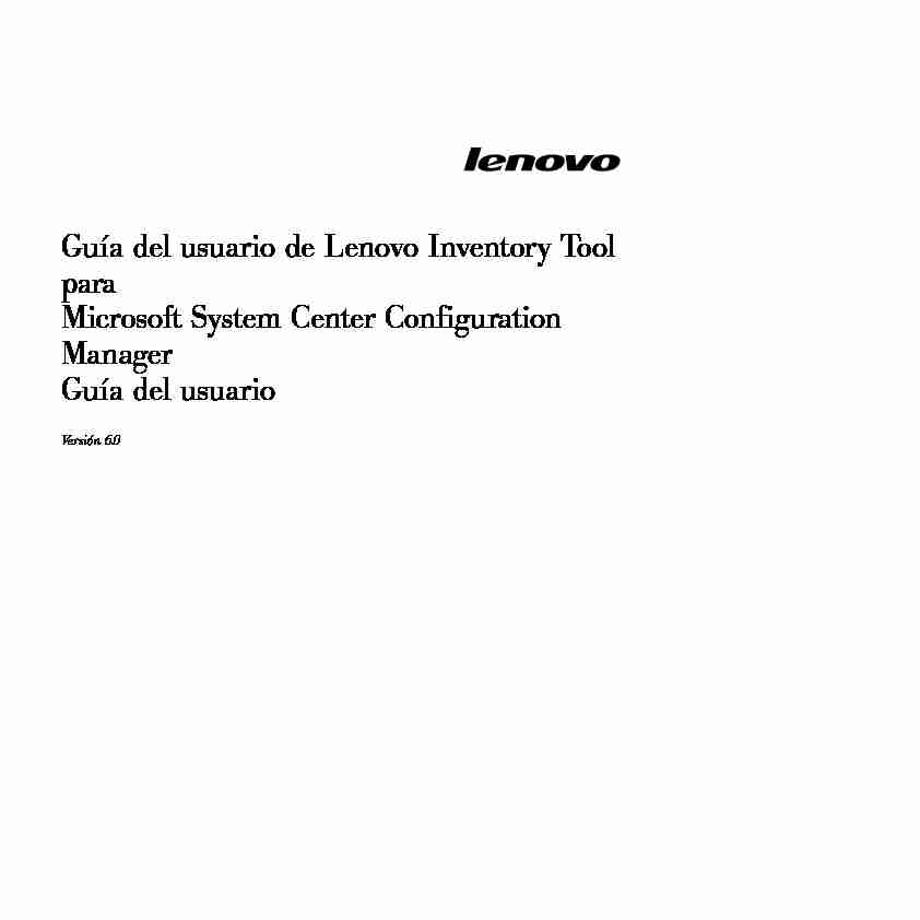 Lenovo Inventory Tool for Microsoft System Center Configuration