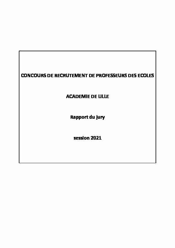 CONCOURS DE RECRUTEMENT DE PROFESSEURS DES ECOLES