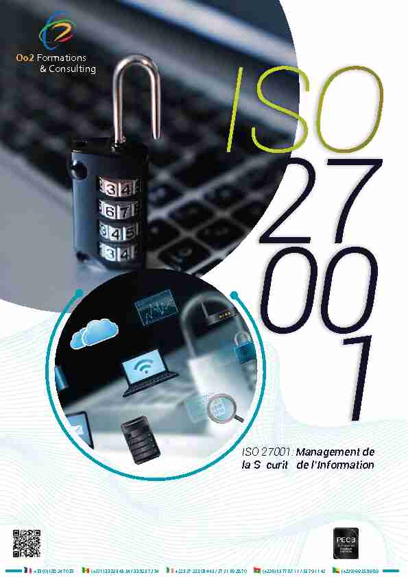 [PDF] Plaquette - ISO 27001 Version 10 web - Oo2 Formations
