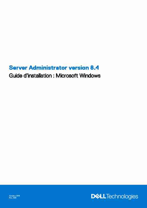 Server Administrator version 8.4 Guide dinstallation : Microsoft