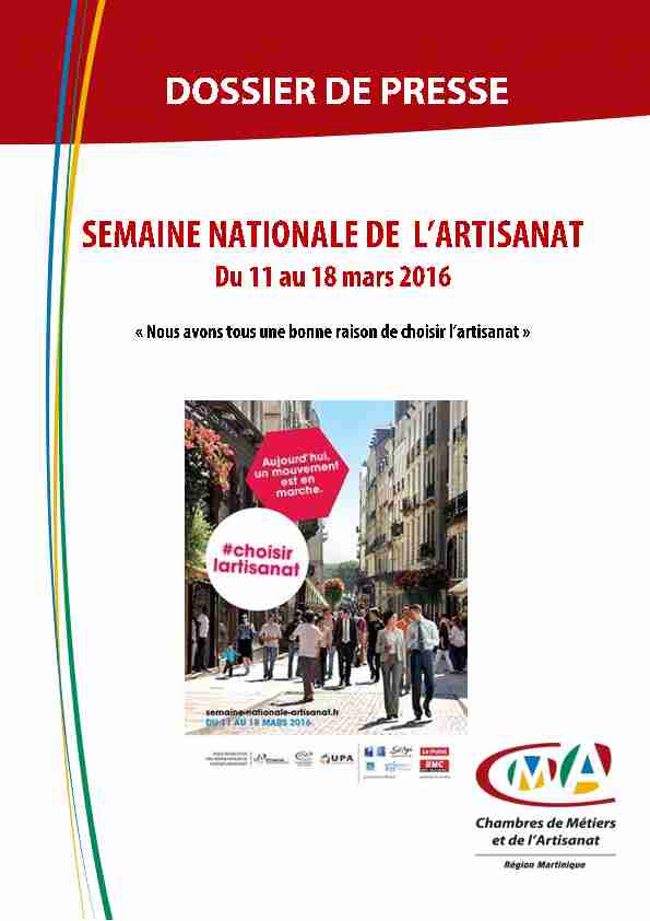 [PDF] Semaine Nationale de lArtisanat (11 – 18 mars  - CMA Martinique