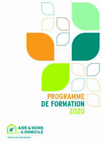 PROGRAMME DE FORMATION 2020