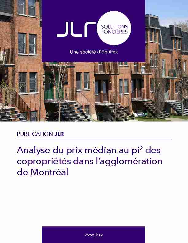 PUBLICATION JLR - Analyse du prix médian au pi2 des