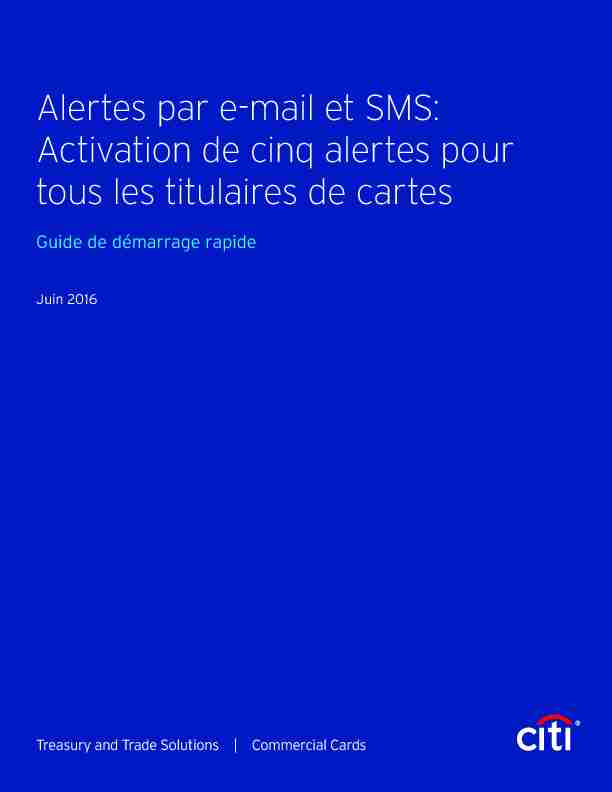 Alertes par e-mail et SMS: Activation de cinq alertes pour tous les