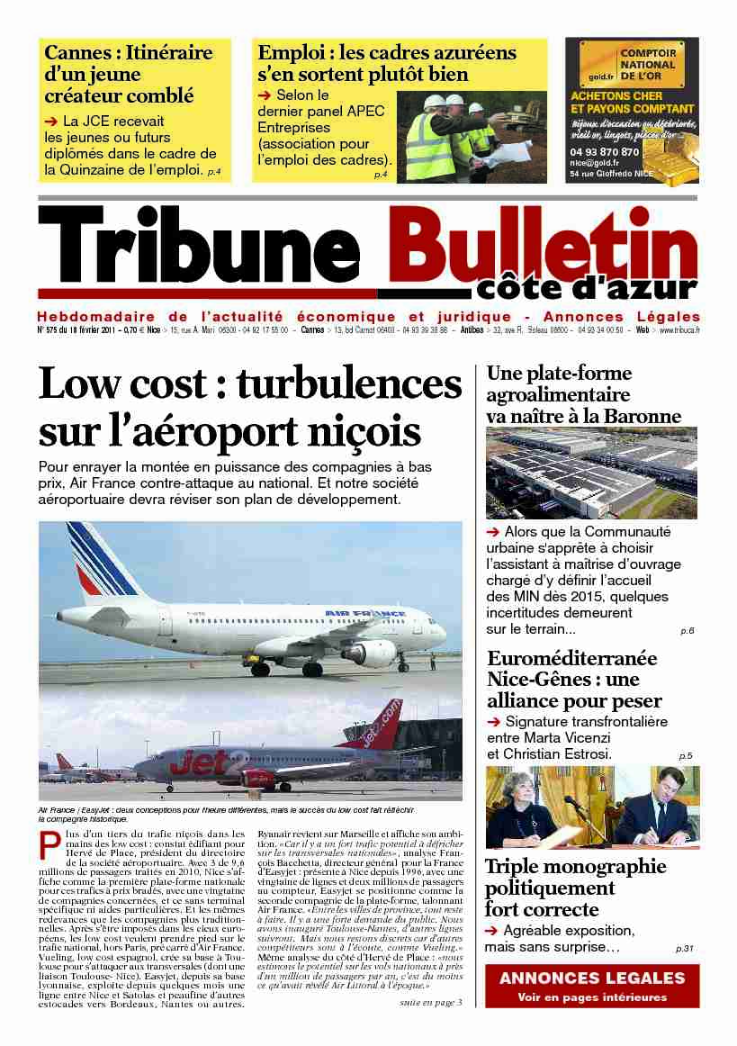 Low cost : turbulences sur laéroport niçois