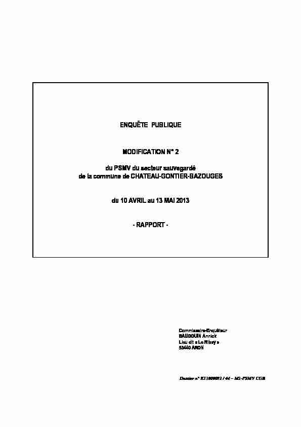 CHATEAU-GONTIER - Modification PSMV - 2013 pour PDF