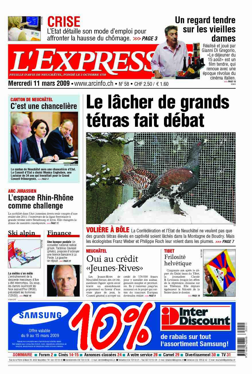 ARC_2009/03/11 Mercredi : LEXPRESS : 1 : Page 1 (LEXPRESS)
