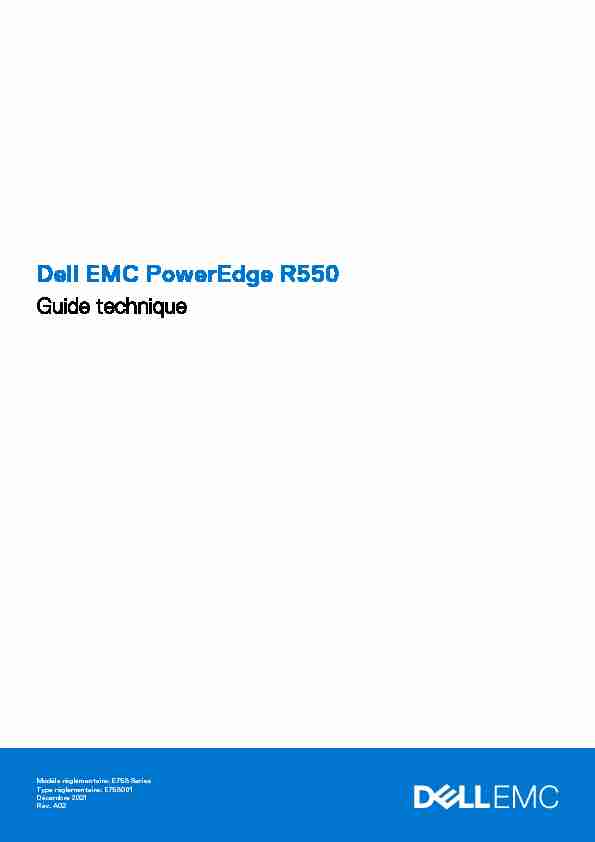 Dell EMC PowerEdge R550 Guide technique