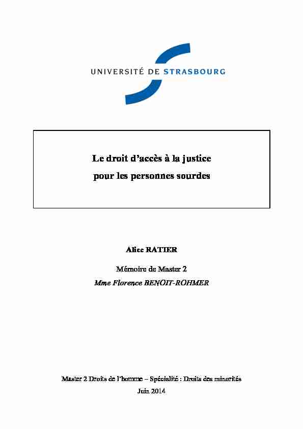 [PDF] Le droit daccès à la justice pour les personnes sourdes - Firah