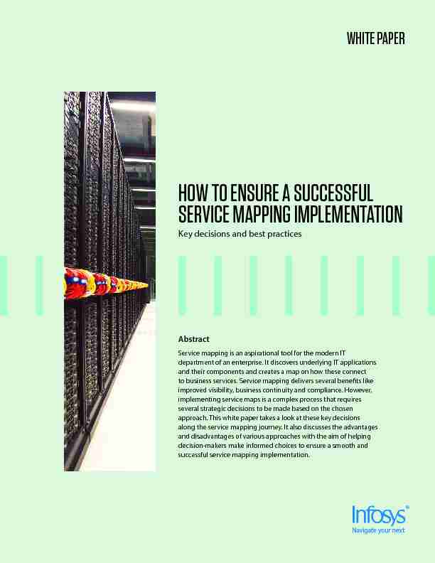 [PDF] How to ensure a successful service mapping implementation - Infosys