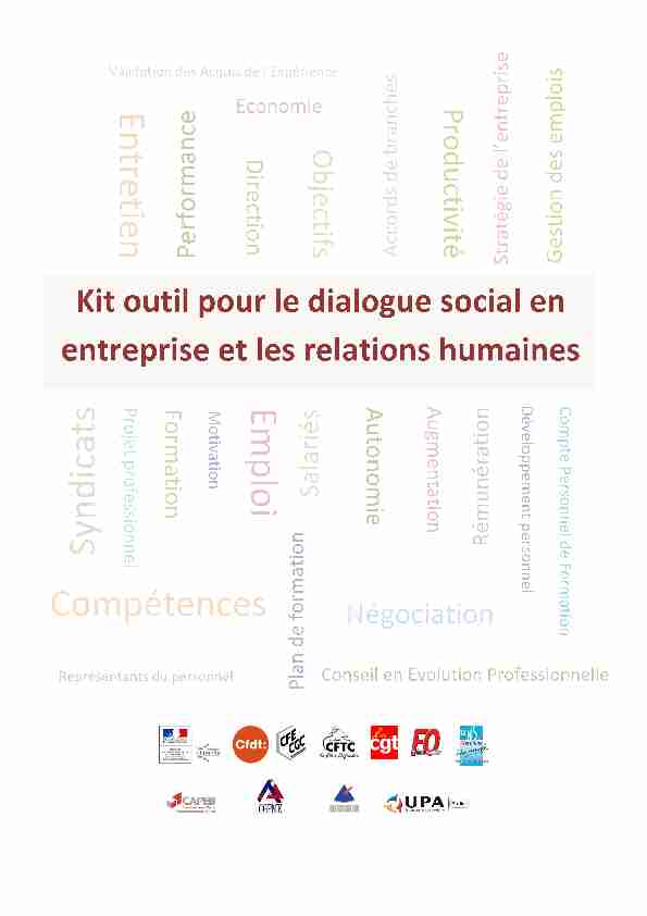 Kit outil pour le dialogue social en entreprise et les relations humaines