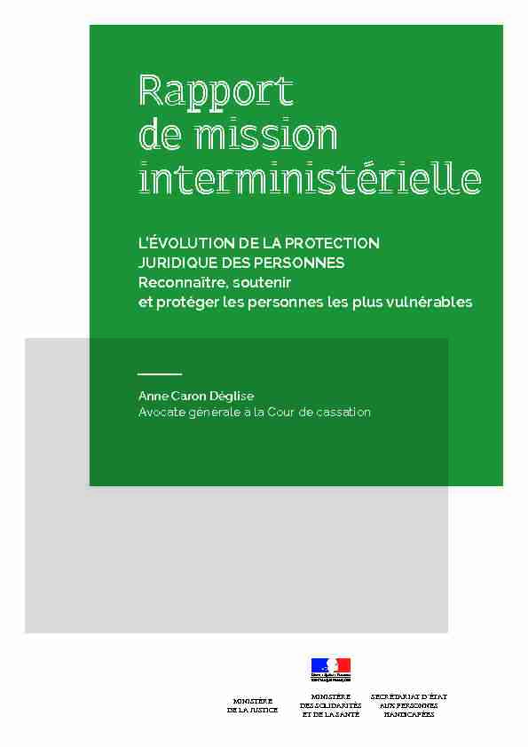 [PDF] Rapport de mission interministérielle - Ministère de la Justice