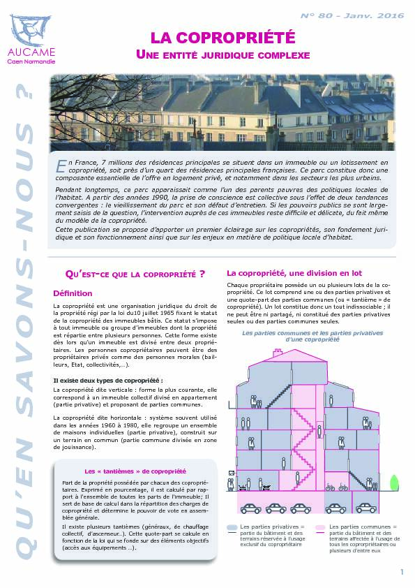 [PDF] La copropriété - Aucame