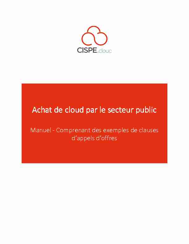 Achat de cloud par le secteur public