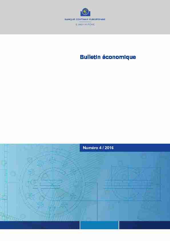 Bulletin économique de la BCE - n° 4 2016