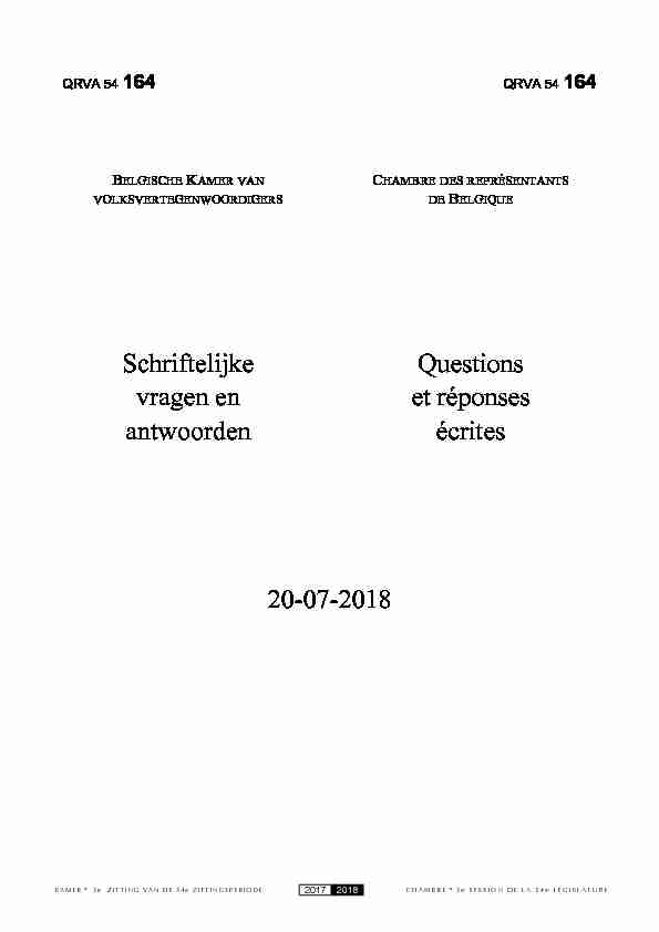 Schriftelijke vragen en antwoorden Questions et réponses écrites 20