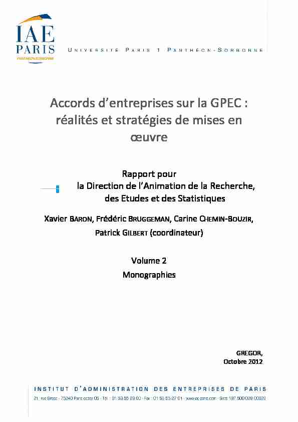 Accords dentreprises sur la GPEC : réalités et stratégies de mises