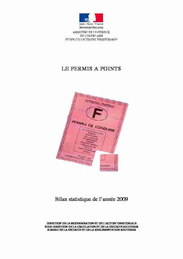 [PDF] LE PERMIS A POINTS Bilan statistique de lannée 2009