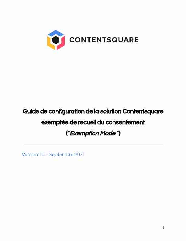 Guide de configuration de la solution Contentsquare exemptée de