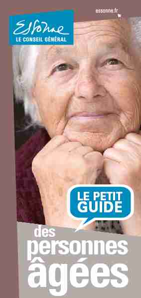 Guide bien vieillir en Essonne Guide des établissements pour