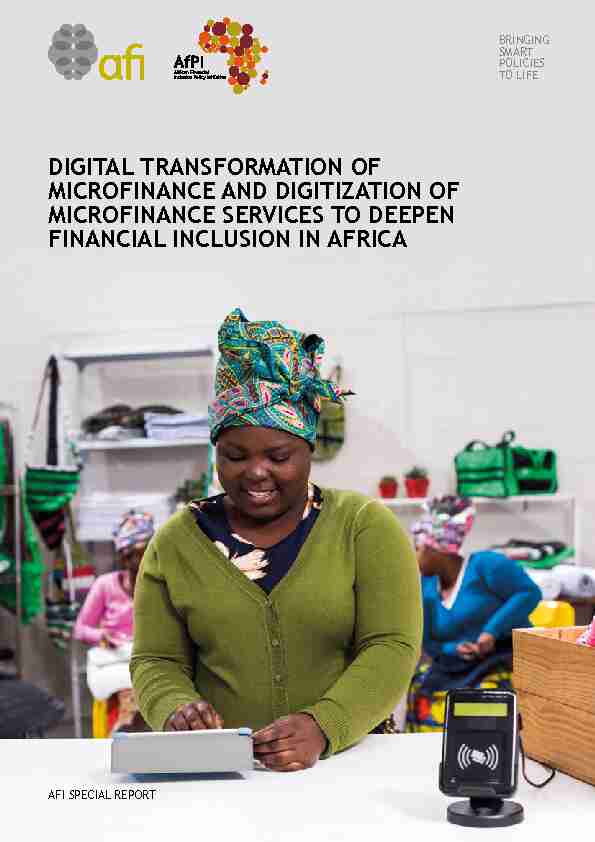 DIGITAL TRANSFORMATION OF MICROFINANCE AND