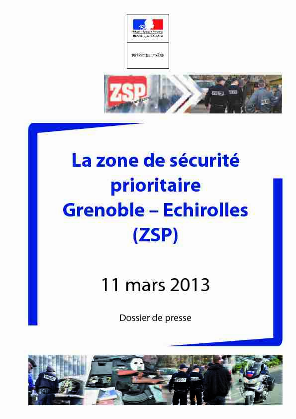 La zone de sécurité prioritaire Grenoble – Echirolles (ZSP) 11 mars