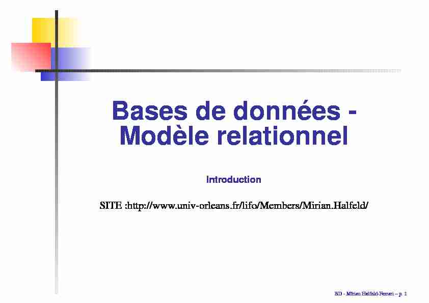 Bases de données - Modèle relationnel