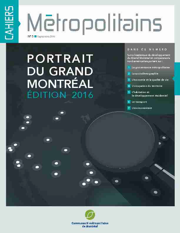 Portrait du Grand Montréal édition 2016
