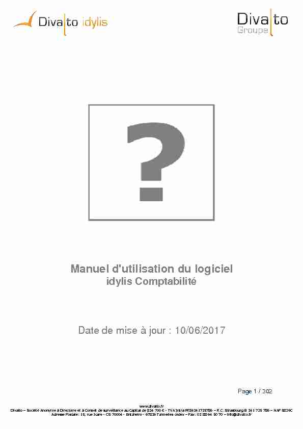 [PDF] idylis Comptabilité Date de mise à jour - Manuel dutilisation du logiciel