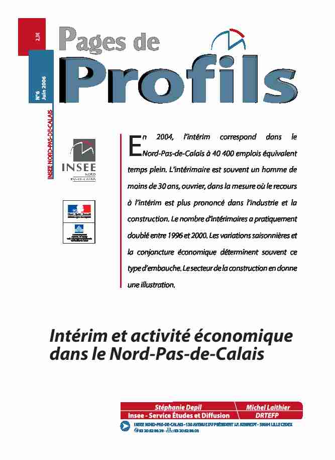 Intérim et activité économique dans le Nord-Pas-de-Calais
