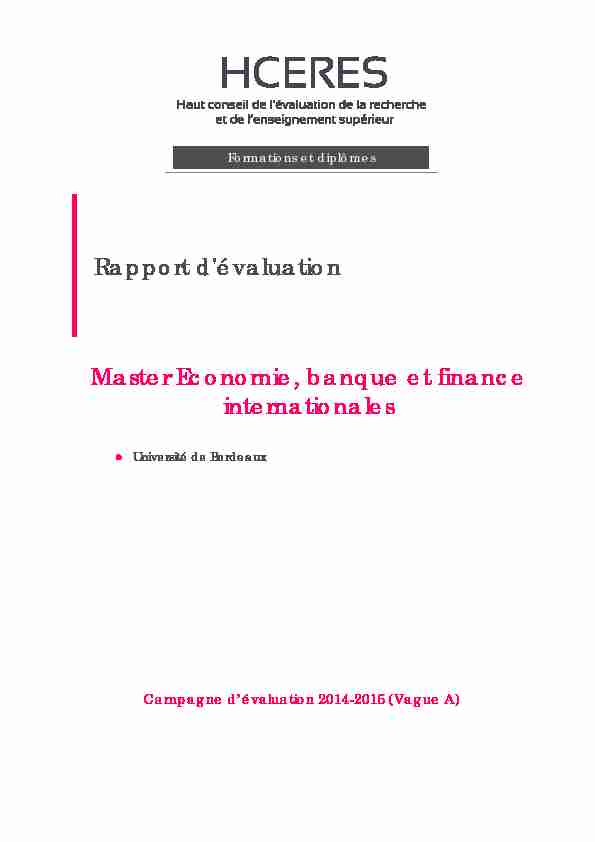 [PDF] Evaluation du master Economie, banque et finance internationales