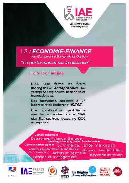 L3 / EconomiE-FinancE - Annecy