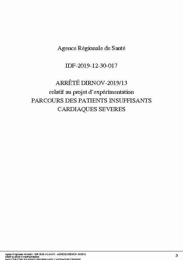 Agence Régionale de Santé IDF-2019-12-30-017 ARRÊTÉ DIRNOV