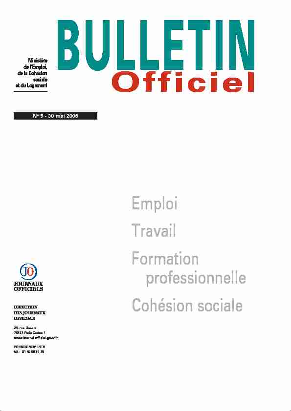 [PDF] Officiel - Ministère du Travail