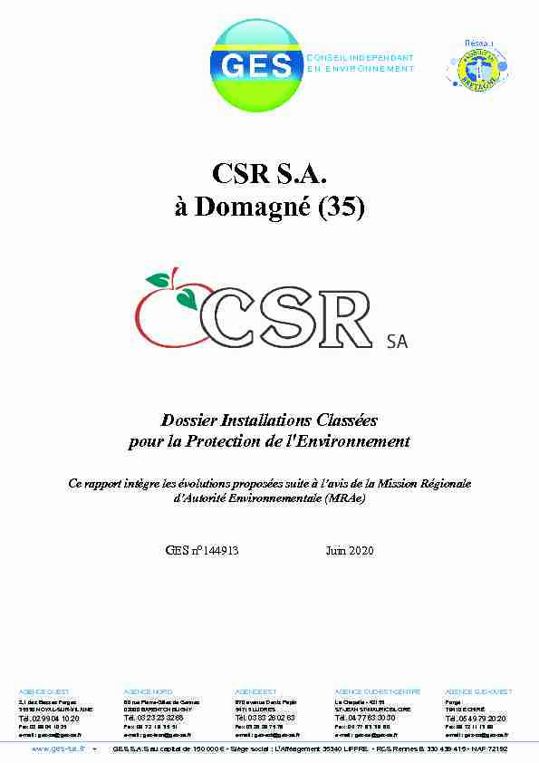 CSR S.A. à Domagné (35)