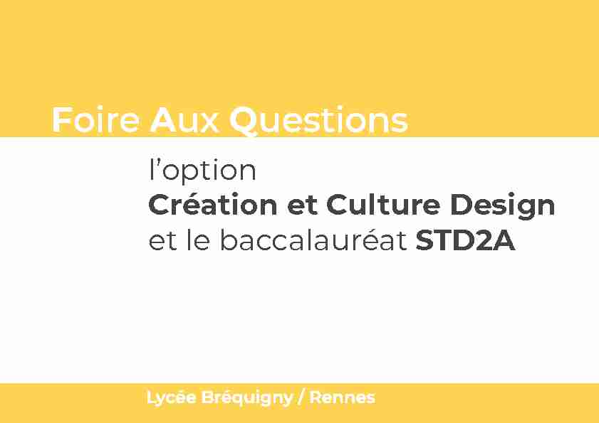 loption Création et Culture Design et le baccalauréat STD2A