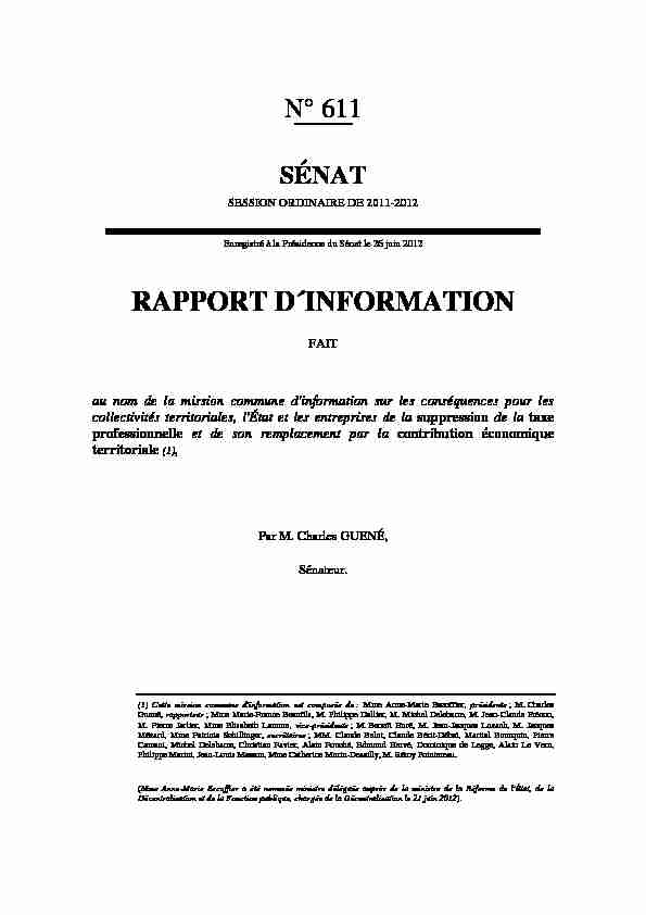[PDF] rapport taxe professionnelle - Sénat