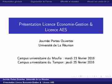 Présentation Licence Economie-Gestion & Licence AES