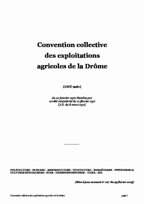 Convention collective des exploitations agricoles de la Drôme